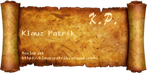 Klauz Patrik névjegykártya